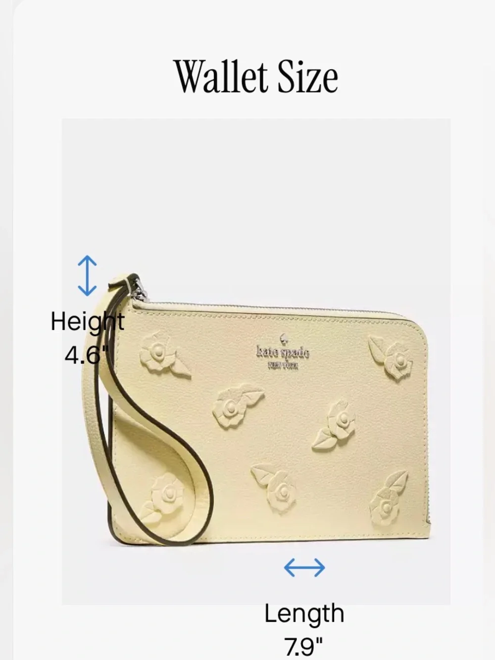 Kate Spade Lucy 3D Floral Wristlet in Lemon Fondant MSRP $159